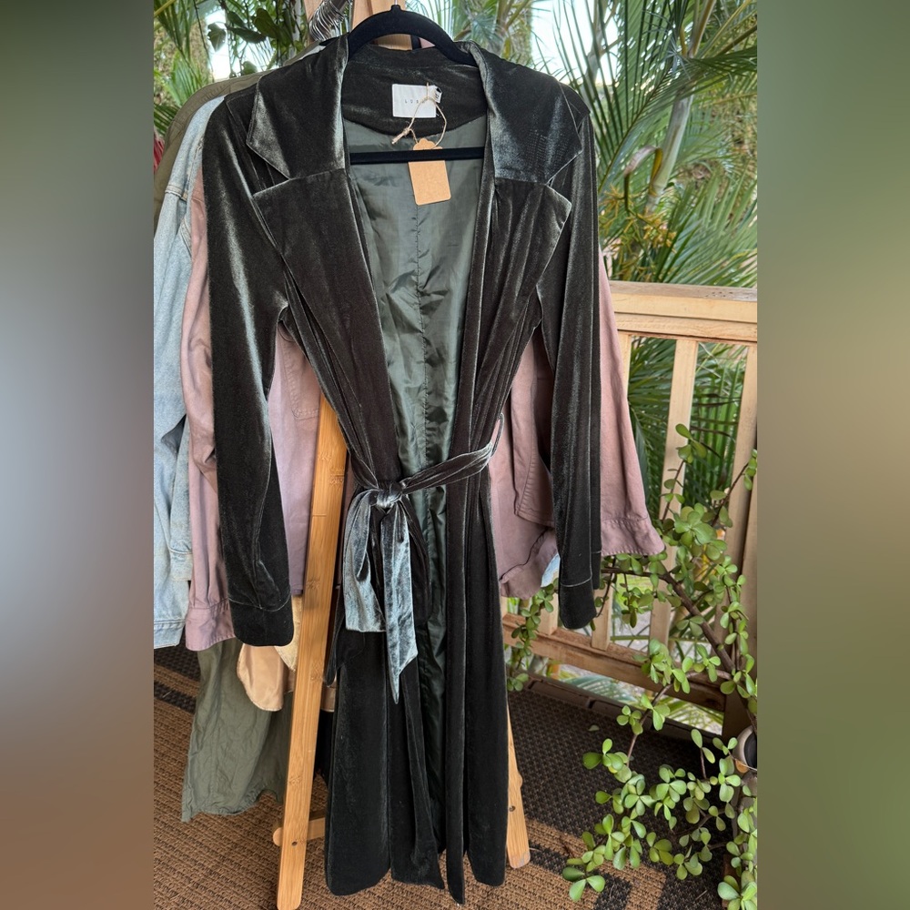 LUSH Green Velvet Duster Robe